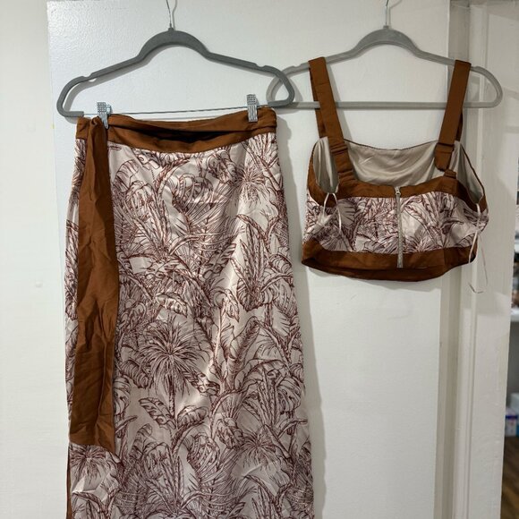 🌴 VICI Mariza Tropical Print Satin Set (Top + Skirt) - Size L/XL, Brand New 🌴 - Picture 10 of 14